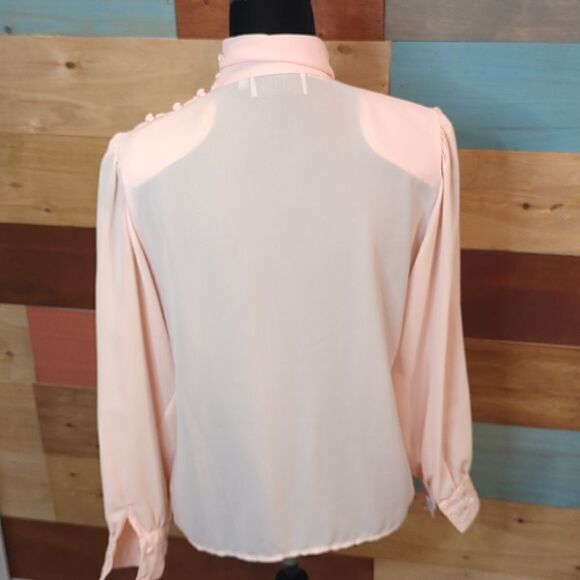 SIZE 6 gorgeous vintage pink floral long sleeve blouse, Josephine - Picture 5 of 6
